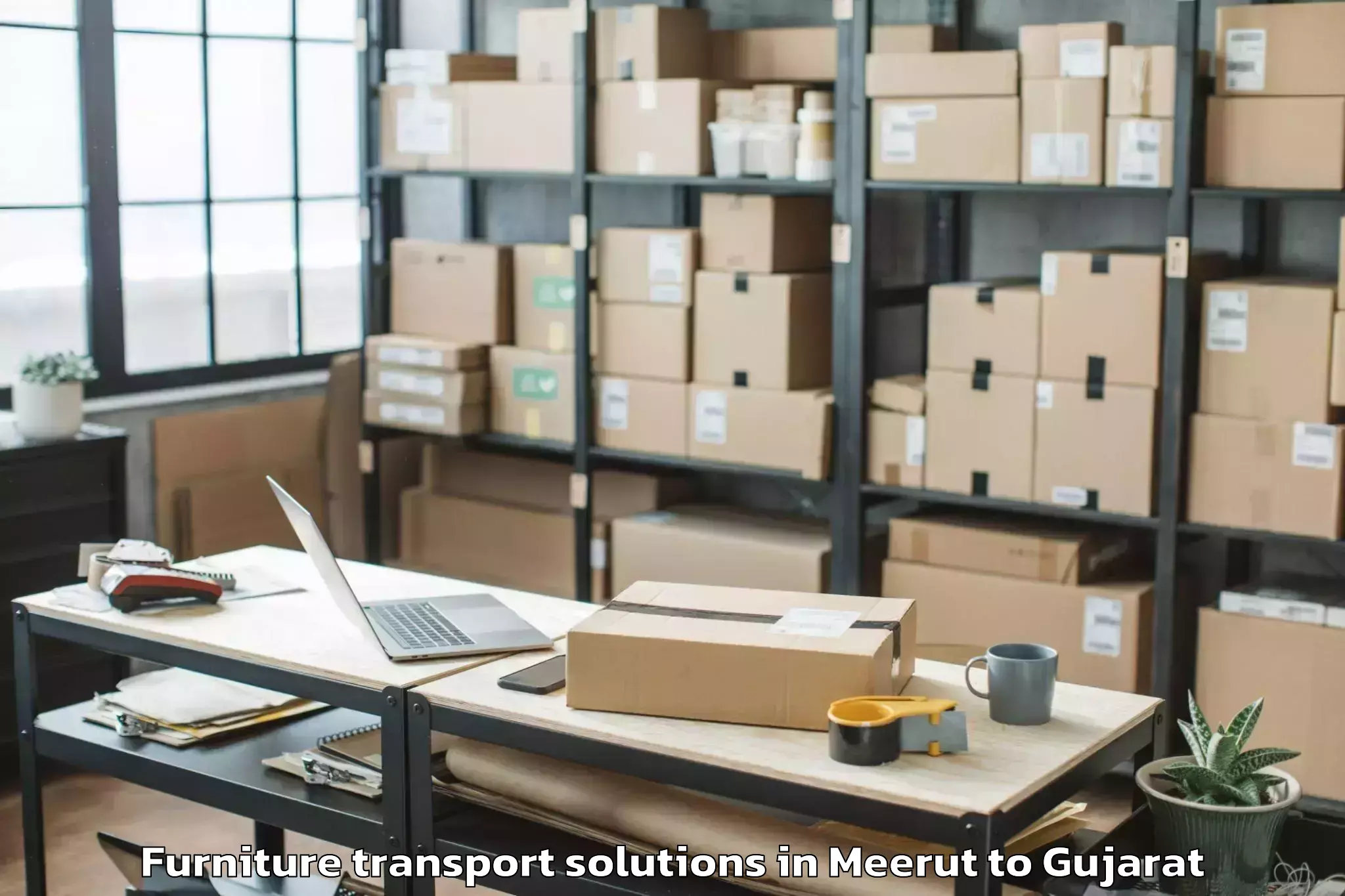 Expert Meerut to Deendayal Port Trust Furniture Transport Solutions